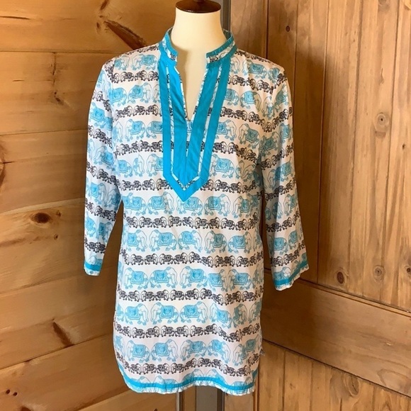 Crown & Ivy Beach elephant print swimsuit coverup Size Medium - Picture 5 of 9